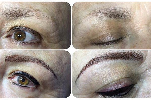 eyeliner y cejas antes y después micropigmentación en ojos y cejas