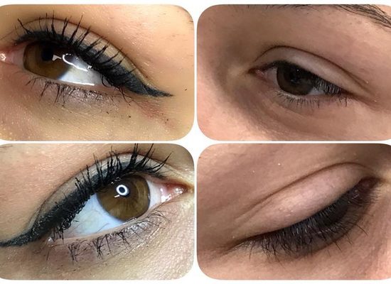eyeliner antes y después micropigmentación en ojos